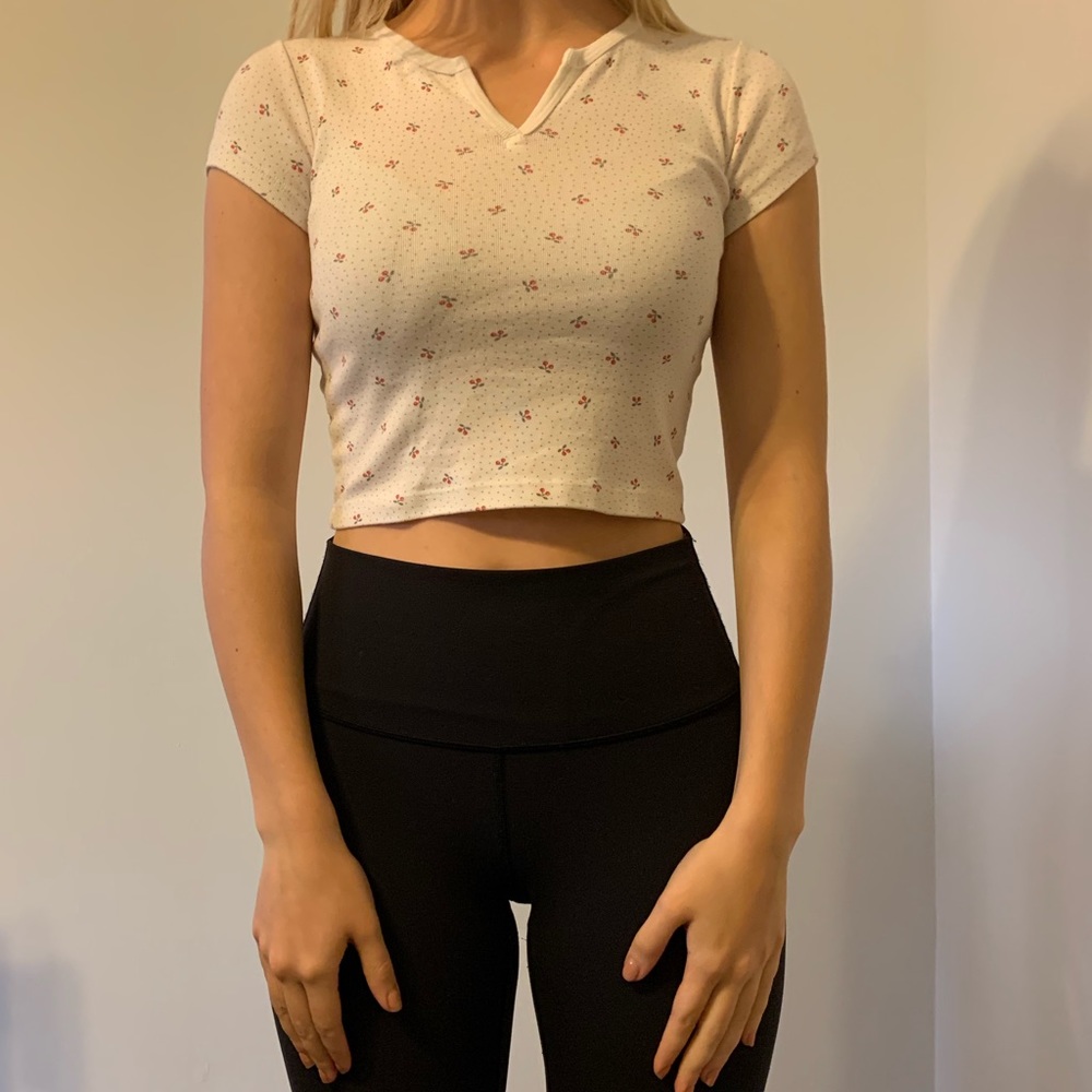 Brandy Melville babydoll cherry pattern shirt